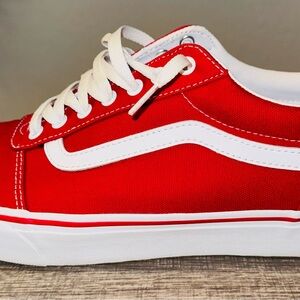 Vans Red and White Sneakers
